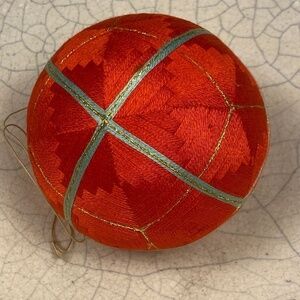 Vintage Temari Thread Ball Japanese Traditional Folk Art Handmade 3" Diameter